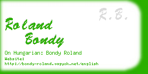 roland bondy business card